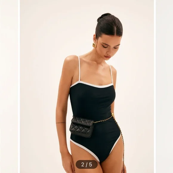 Black & gold chain quilted classic mini flap adjustable crossbody/belt bag - Picture 5 of 10